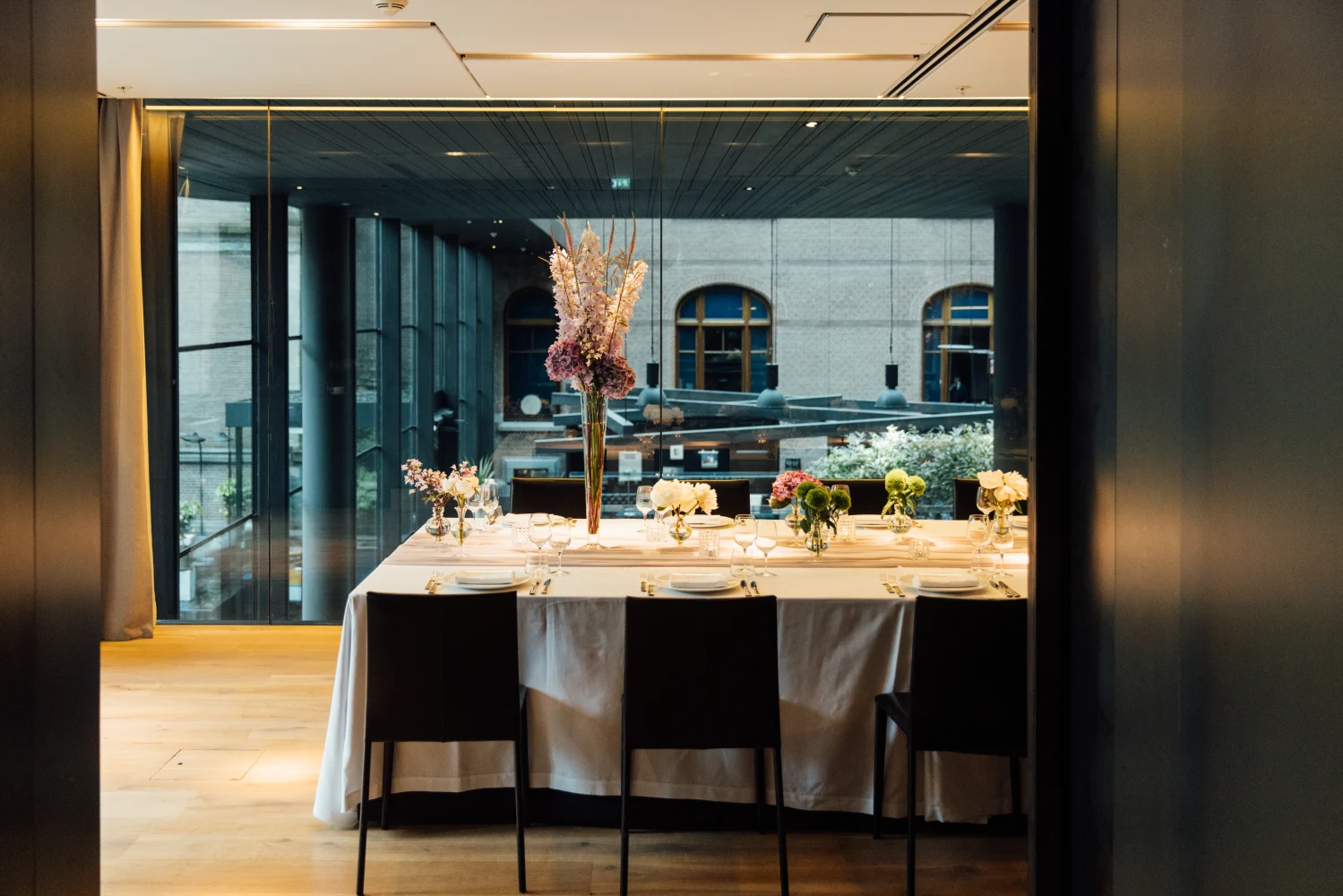 Dining setting at the Conservatorium Hotel